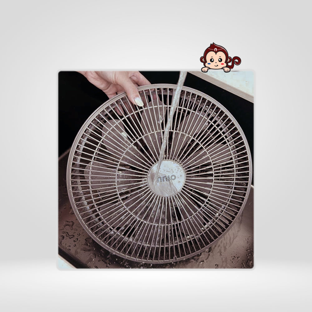 EZ99 12" BLDC Motor 3D Osc Air Circulator with Remote Control (Beige), Twist & Release Fan Head, Height Adjustable