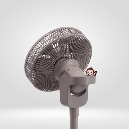 EZ99 12" BLDC Motor 3D Osc Air Circulator with Remote Control (Beige), Twist & Release Fan Head, Height Adjustable