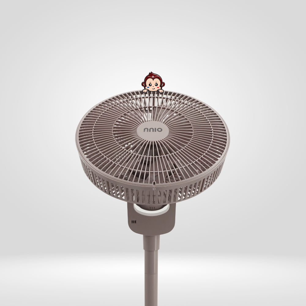 EZ99 12" BLDC Motor 3D Osc Air Circulator with Remote Control (Beige), Twist & Release Fan Head, Height Adjustable