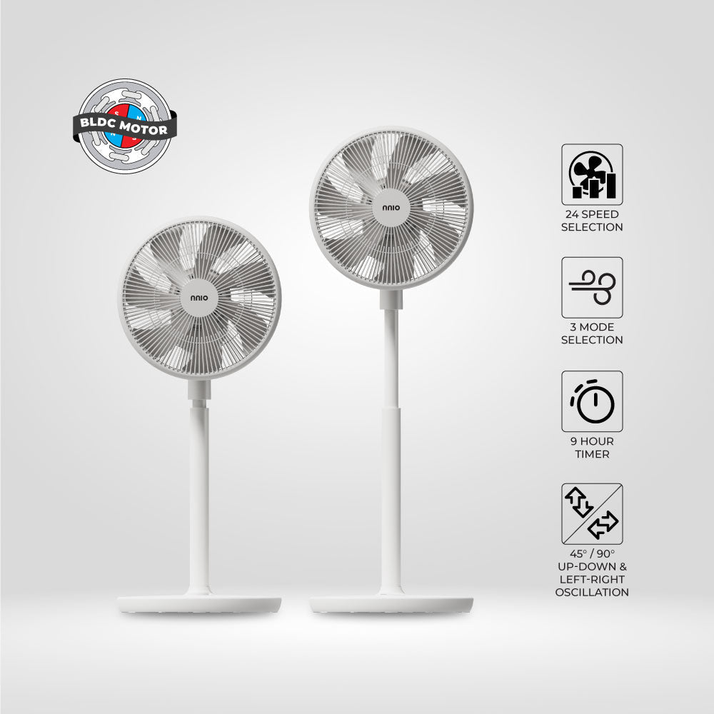 14" BLDC Stand Fan With Remote Ultra Quiet & Energy Saving 24 Speeds (N1400DCSFR)