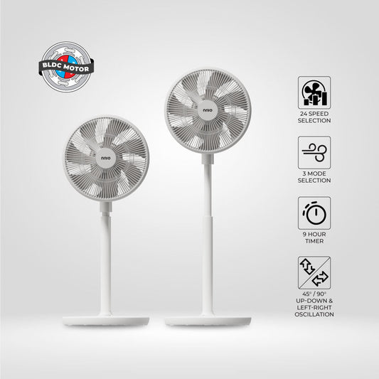 14" BLDC Stand Fan With Remote Ultra Quiet & Energy Saving 24 Speeds (N1400DCSFR)
