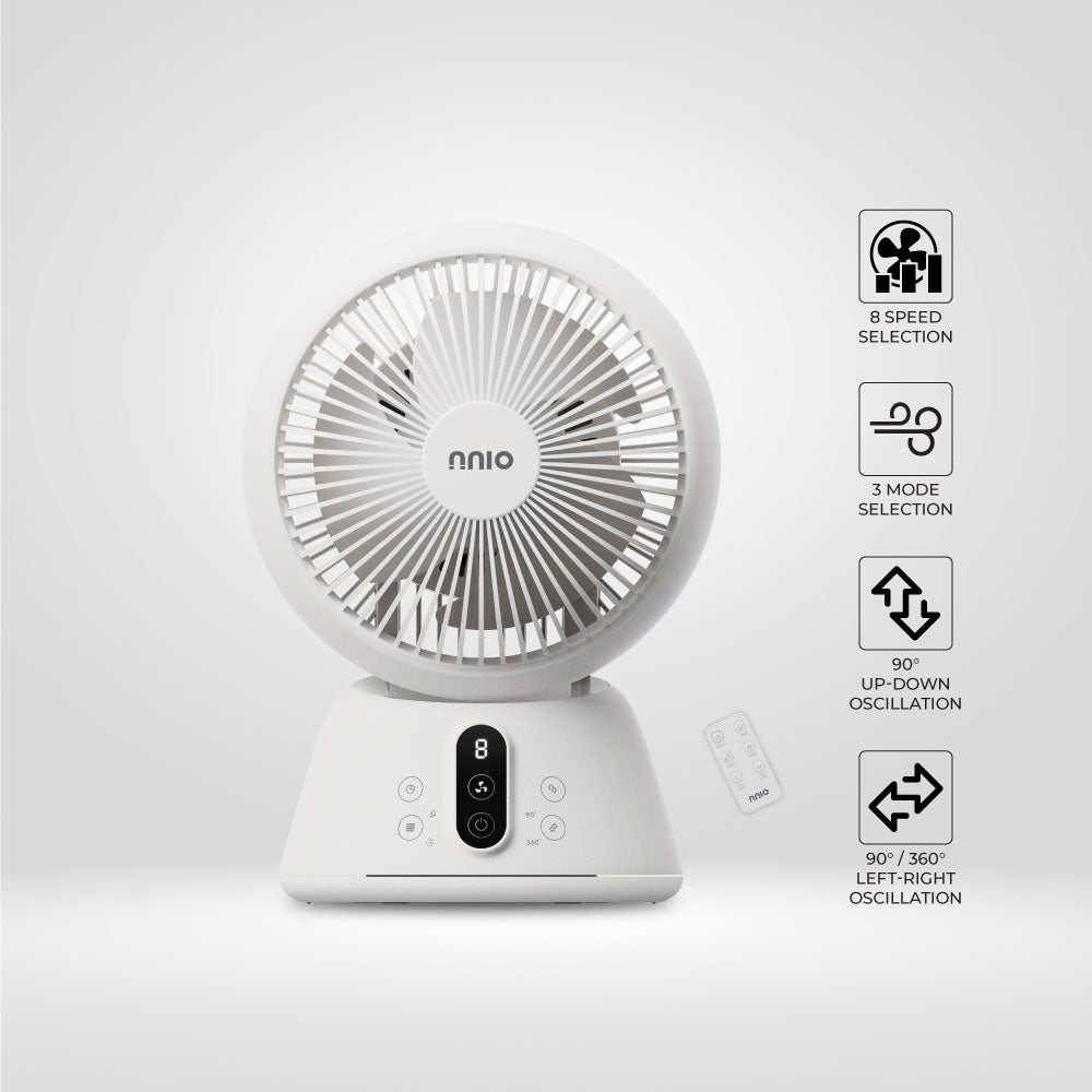8" BLDC Motor Air Circulator 360° With Remote (N1800DCACR)