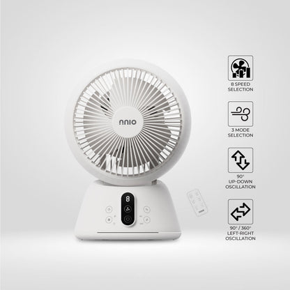 8" BLDC Motor Air Circulator 360° With Remote (N1800DCACR)