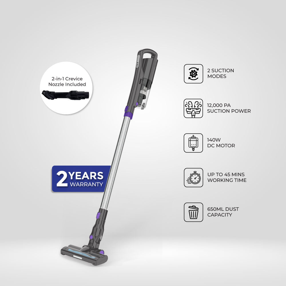Cordless Stick Vacuum Cleaner, 140W DC Motor,  4-12kPA Suction (N6660SVC)