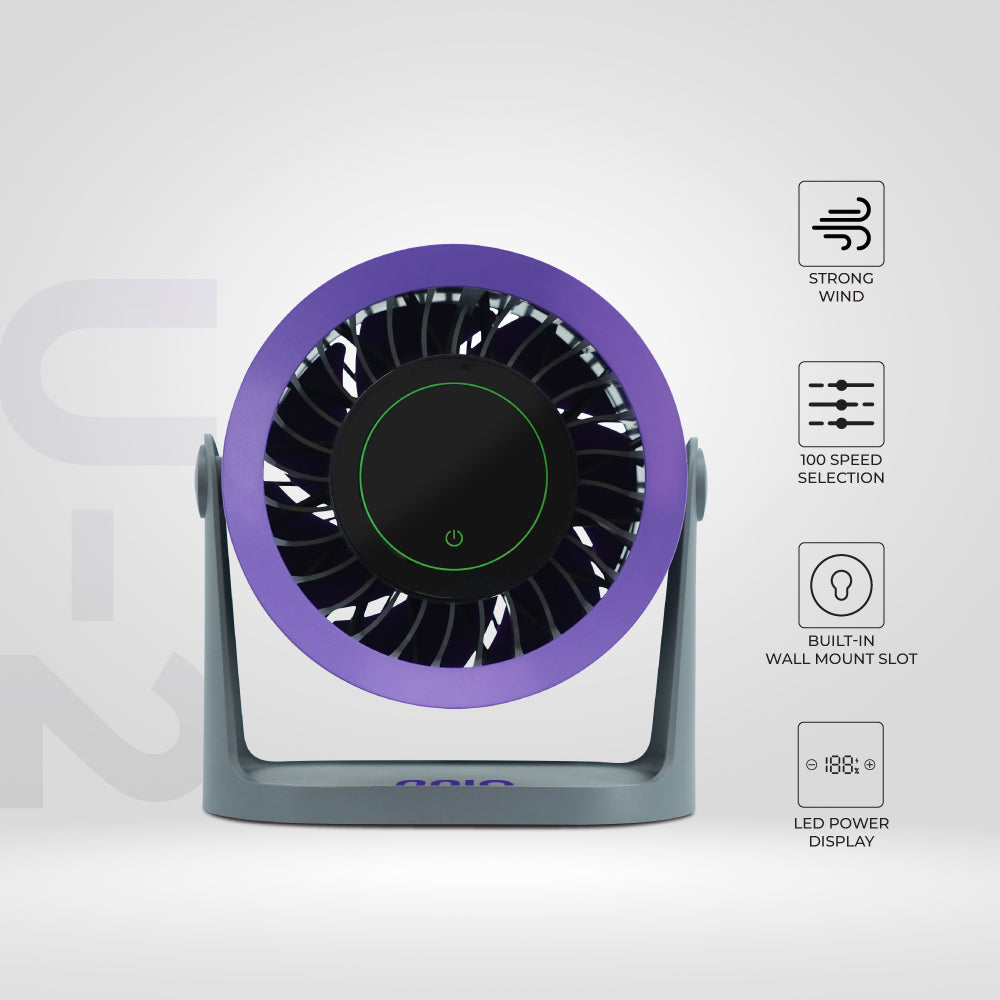 U-2 High Speed Portable Fan, 3600mAh, 100 Speed, Digital Display & Control